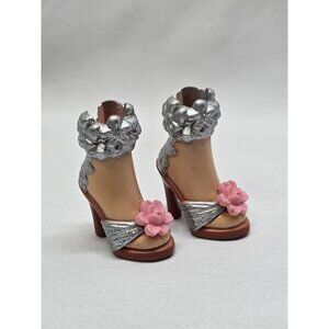 My Scene Kennedy Fab Faces Barbie Doll Silver Flower Shoes Heels Replacement